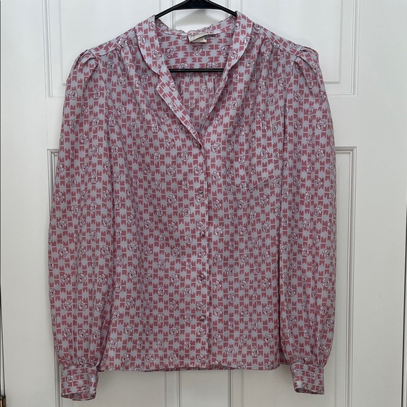 Vintage Pykettes Floral Patterned Long Sleeve Blouse Top - Vintage Size 16 - Picture 1 of 15